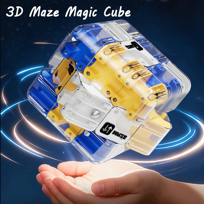 Small 3D Maze Magic Cube Fidget Toys Kid Labyrinth Rolling Ball Puzzle Magic Cube Logical Thinking Antistress Intelligence Toys