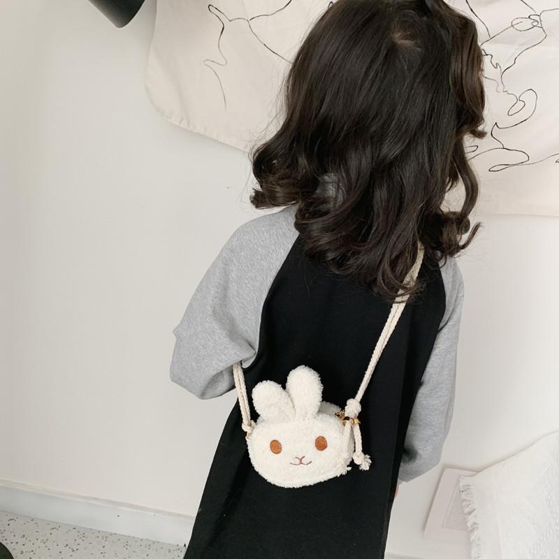 Adorable Plush Rabbit Children's Crossbody Bag For Girls Stylish Mini Backpack