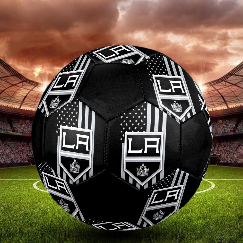 Los Angeles Kings Indoor Soccer Ball Colorful All Ages Size 5 Machine Stitched PVC Competition Ready Durable High-Bounce