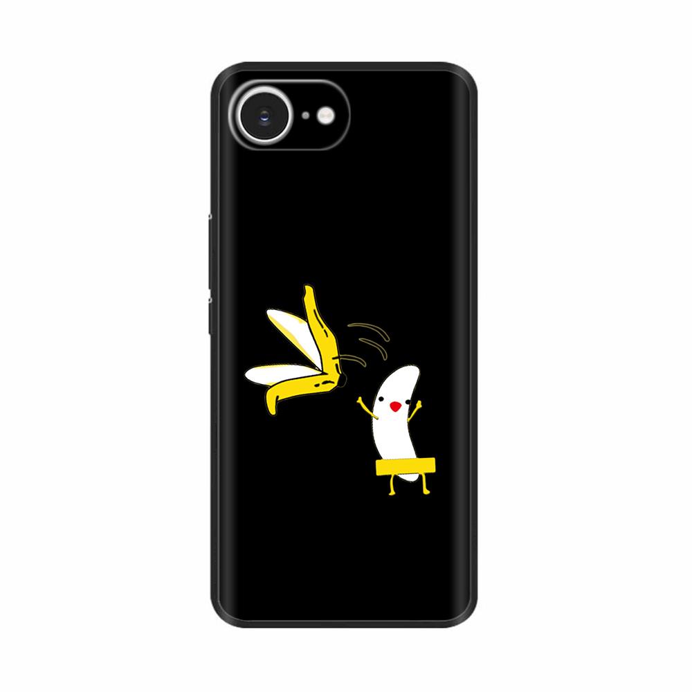 Soft TPU Black Silicon Phone Case For iPhone 16E iPhone16E SE 2025 SE4 5G Painted Shockproof Shell Cover Cases Bumper Funda Capa