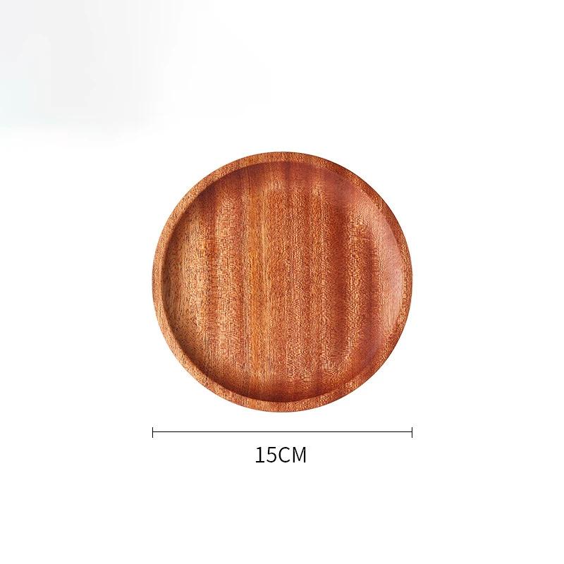 Holzplatte Massivholz Essteller Unzerbrechliches Geschirr für Küche Geschirr Snacks Obstschale Dessert Servieren