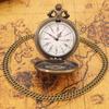 Antique Steampunk Pocket Watch Bronze Hells Bell Pattern Quartz Pocket Watch Necklace Pendant FOB Chain Clock Ideal Choice for Gifts for Men Women