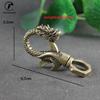 Vintage Copper Dragon Figurines Small Ornaments Retro Brass Animal Car Key Chains Crafts Office Desk Decorations Accessories