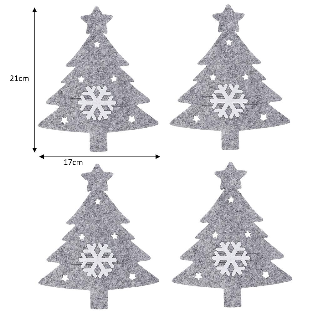 Huse pentru cuțite și furculițe de Crăciun Linguri din pânză din pâslă cu fulgi de nea Suport pentru tacâmuri Genți Acasă Crăciun Anul Nou Petrecere Decor pentru masă