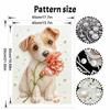 Easy DIY Framed Pearl Bead Painting Kit with Adorable Puppy and Flower 3D Sparkling Canvas Art for Home Decoration Gift Idea
