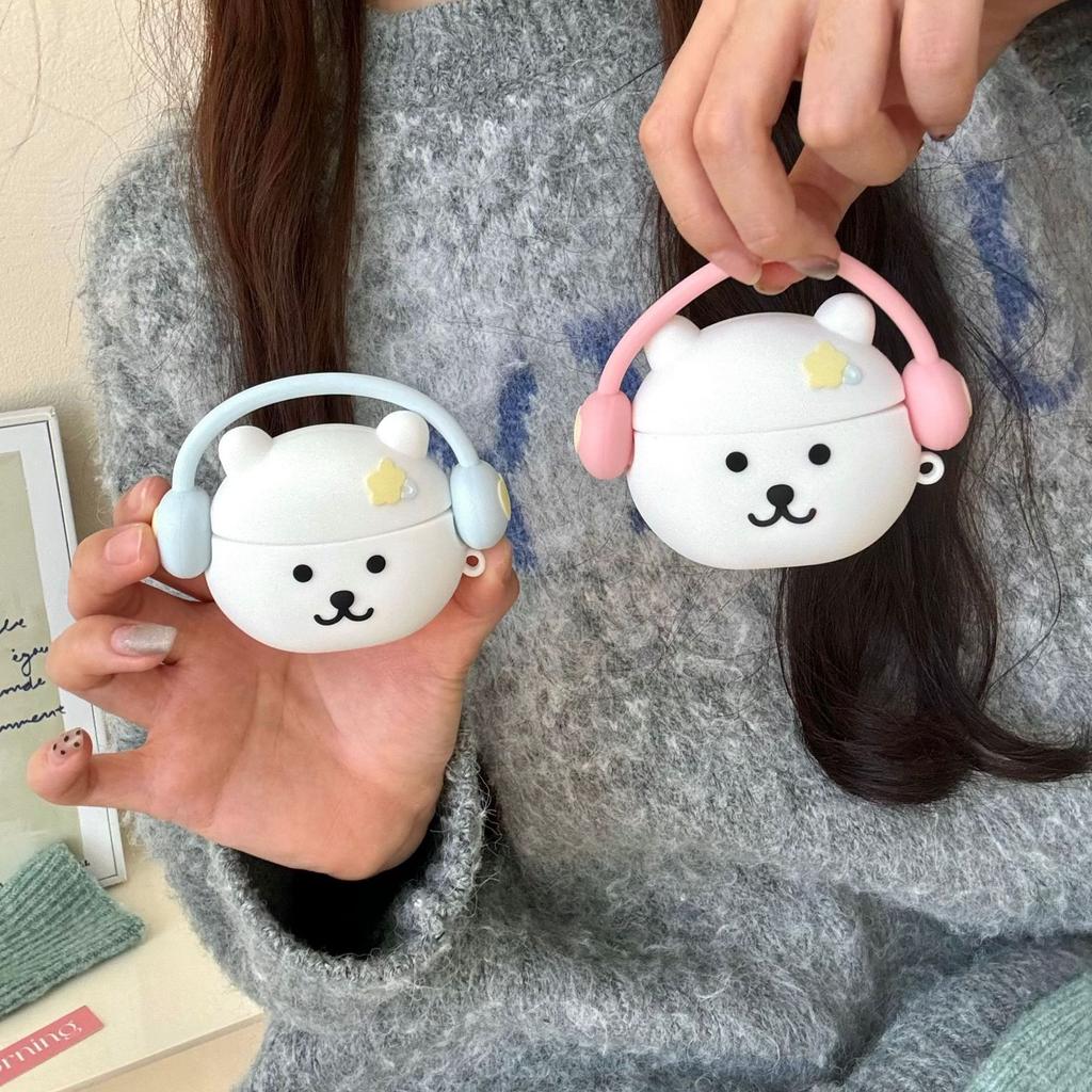 Self-deprecating bear with earphones AirPods Pro protective case 1/2 generation Apple Bluetooth earphone cover AirPods3