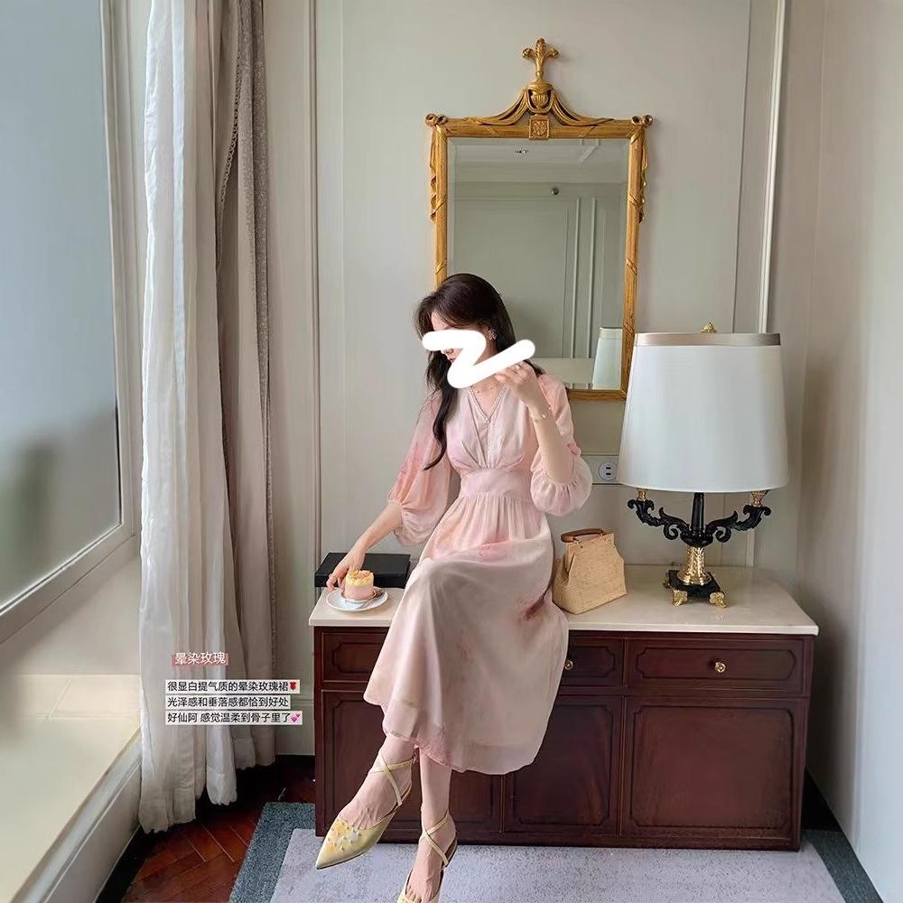 French Romantic Dress New Femininity V-neck Vacation Dress