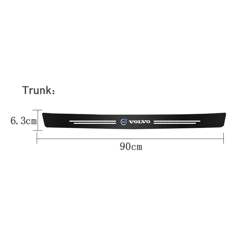 fqshd6 Carbon Fiber Vinyl Door Sill Guard Anti Scratch Protector Sticker For Volvo R-Design XC60 XC90 S60 V60 XC40 C40 S90 V90 V40 XC70