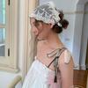 Flower Embroidery Lace Hair Scarf Bowknot Triangle Headband Elegant Triangle Bandana  Travel