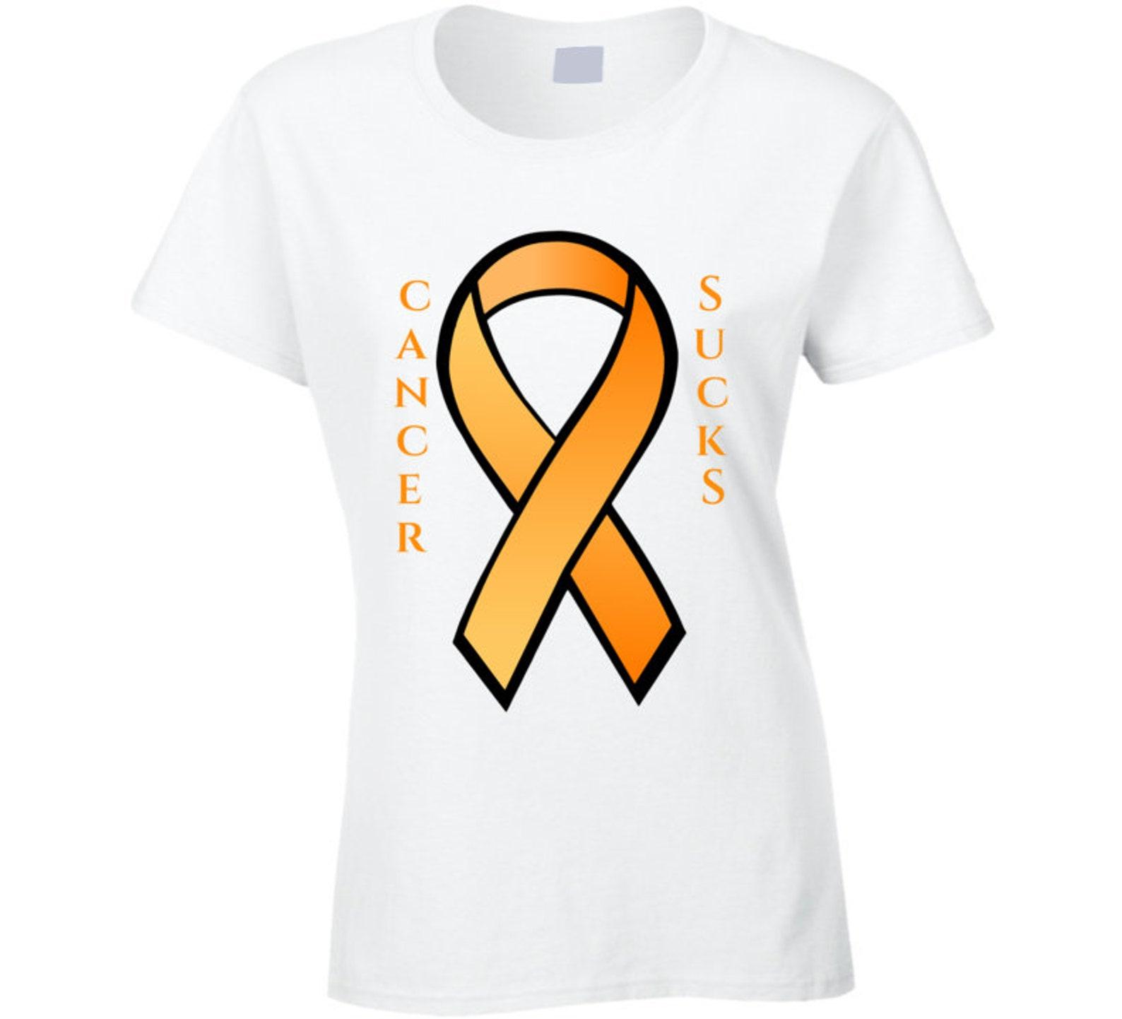 Leukemia Cancer Ribbon Ladies T Shirt XL