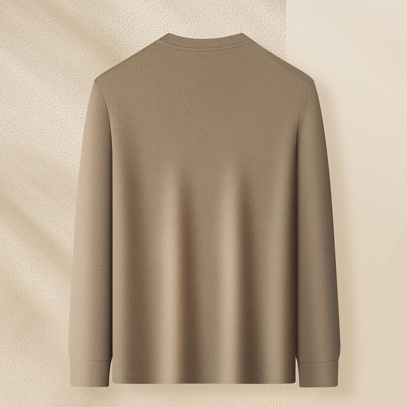 MONTAGUT Men's 100% Cotton Crew Neck Long Sleeve T-Shirt