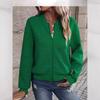 2025 Spring European & American Fashion Half-High Collar Zipper Knit Women's Long-Sleeve Cardigan