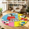 Snoopy Peanuts Personalized Round Rug Support Custom Name, Soft Home Decor Mat