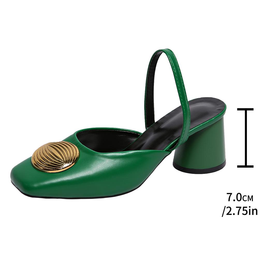 2026 Womens High Heels Fashion Squared Toe Leather Slingbacks Pumps Elegant Lady Heeled Pump Shoes Autumn Luxury Heel Shoe