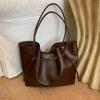 PU Tote Bag with Drawstring Closure Large Capacity Fashion Shoulder Bag
