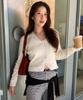 Costumeoclock Woman [Italy] Slim V-Neck Ribbed Cardigan 10 Color Cowcd003