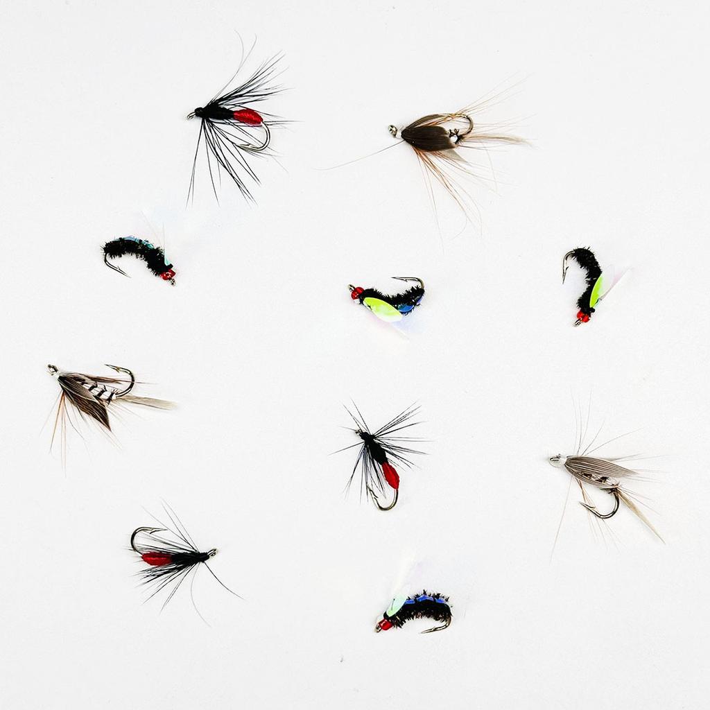 3Box Bundle(Total 9Pcs Flies)- Fly Fishing Flies Artificial Wet Flies Bait for Trout/Bass Artificial Nymphs Bait Fish Bait