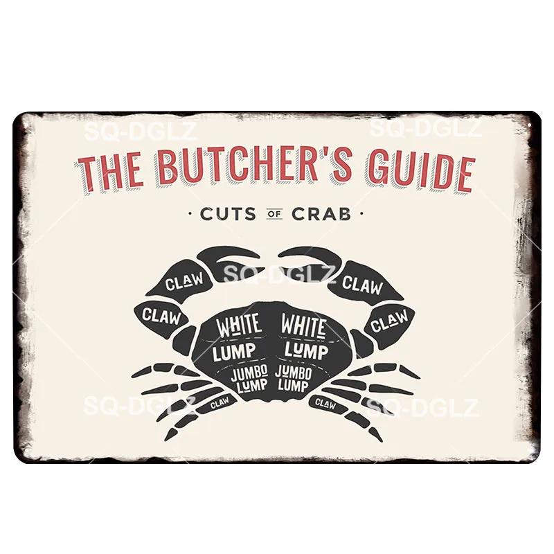 Metzgerei Vintage Metall Zeichen Frische Bauernhof Dekor Zinn Zeichen Pub Teller Fleisch Detail Metall Handwerk Malerei Plaketten Kunst Dekoration