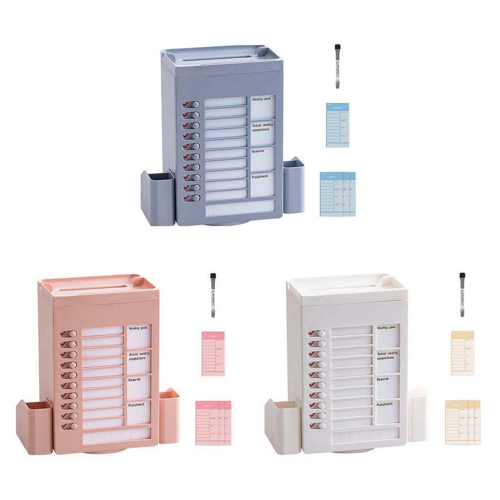 Rotating Desk Pen Holder with Checklist Task Board 360 Degree Rotatable Pen Organizer Obliqued Pencil Storage Holder