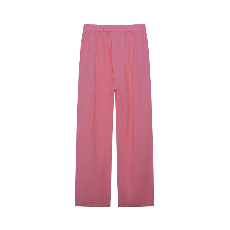 2023 Euro-American Women's Two-Piece: Lapel Long-Sleeved Shirt & Wide-Leg Pants Suit for Spring and Autumn.