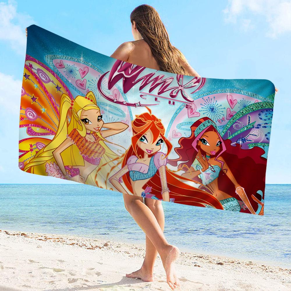 Cute-W-Winxed-Cartoon Towel Microfiber Beach Towel Absorbent Quick dry Soft Yoga Swimming Resort Mountain Climbing Towel