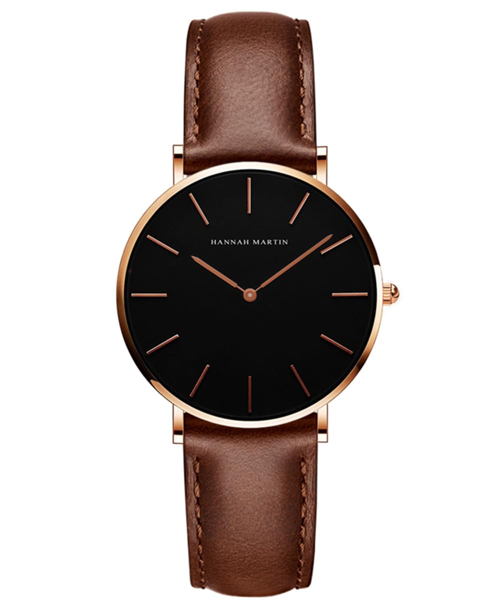 

Hannah Martin Women s Watch, Stylish, Classic, Simple, Business Watch, Japanese Quartz Movement, Genuine Leather Band, Black