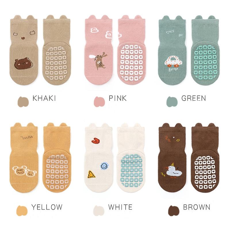 Kids Non-Slip Socks Cute Cartoon Pattern Toddler Boys Girls Children's Floor Socks Comfortable Cotton Socks for Infant Newborn