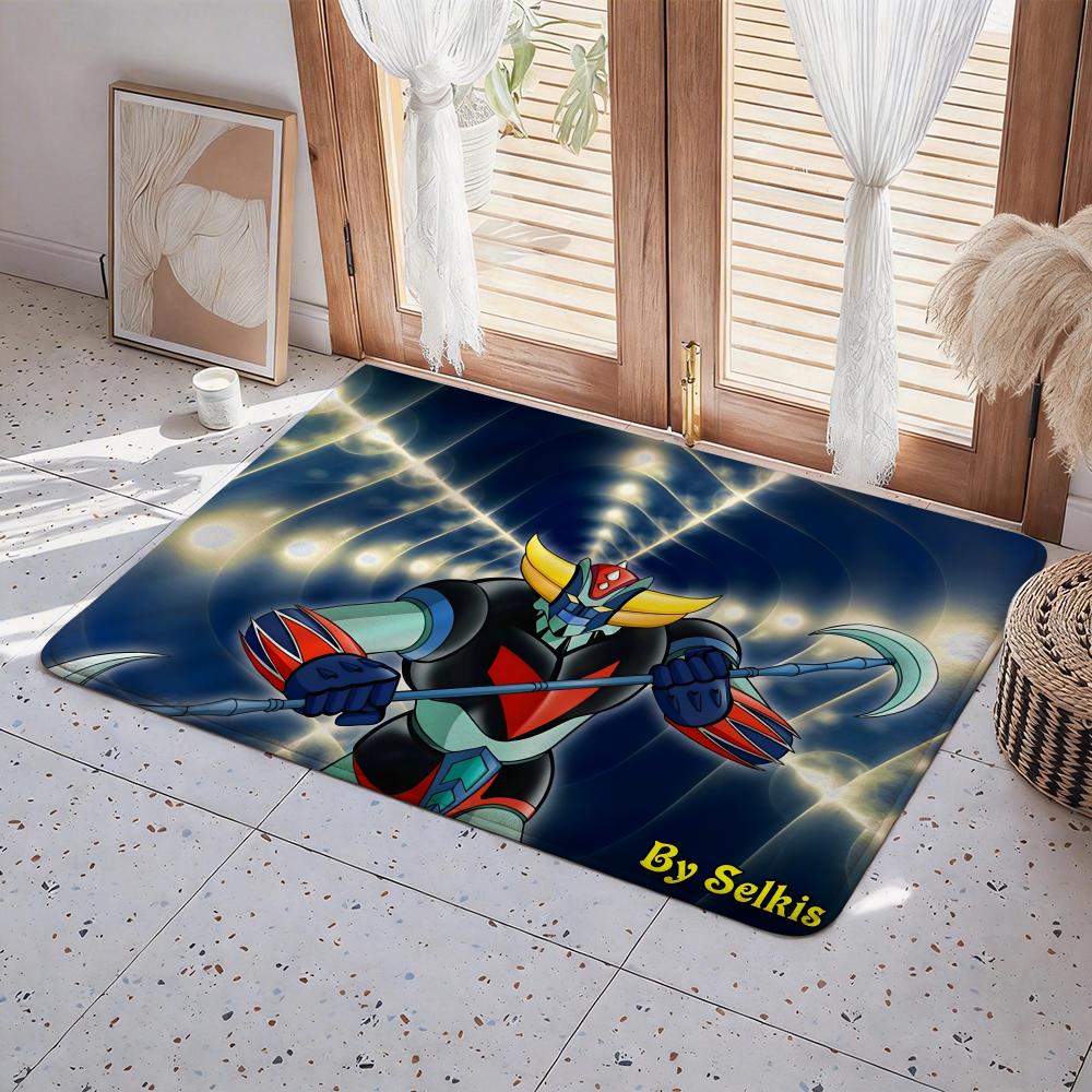 Anime U UFO Robot Goldrake Floor Mat Eco Flannel Doormat Non Slip Odorless Indoor Floor Rug Soft Short Plush Home Mat