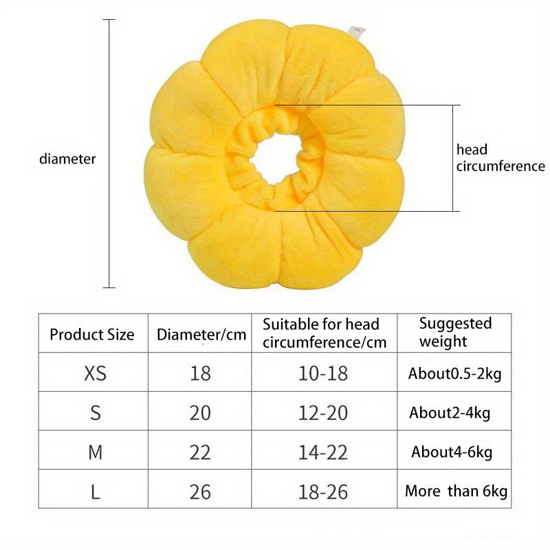 Sunflower Pet Collar Adjustable Anti-Bite Surgery Anti-Lick Wound Healing Cat Protection Collars Soft Plush Pet Head Cover