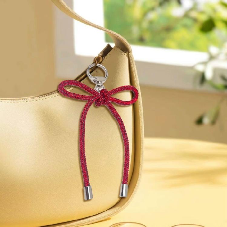 Fashion Forward Rhinestones Bowknot Key Chain Trendy Rhinestones Bowknot Key Chain Charm Stylish Keyrings Pendant