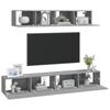 4 Piece TV Cabinet Set Grey Sonoma Particleboard