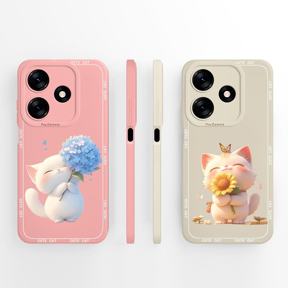 For Tecno Spark 10 Pro 10C Phone Case Cute Cartoon Patterns Anti Drop Back Cover For Tecno Spark10 Soft Liquid Silicone Housing