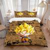 3pcs Goku, Super Saiyan Cover Set, 1 Cover + 2 Pillowcases (No Insert), Bedding for All Seasons, Bedding,Bedroom Decor Yy250922008