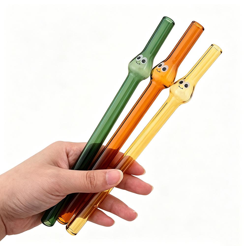 5Pcs Glass Boba Straws Reusable Glass Drinking Straws Wide Clear Straws 12mm Clear Smoothie Straws for Bubble Tea Milkshakes
