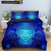 Set Letto Buddha Religione Indiana Buddismo Meditazione Mandala Copripiumino Sorriso Buddha Floreale Morbido Copripiumino Queen King Size