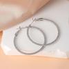 S925 Silver Needle Large Hoop Earrings for Women - Light Luxury Ear Studs, Niche Design, Exaggerated Square & Round Face Plain Hoops