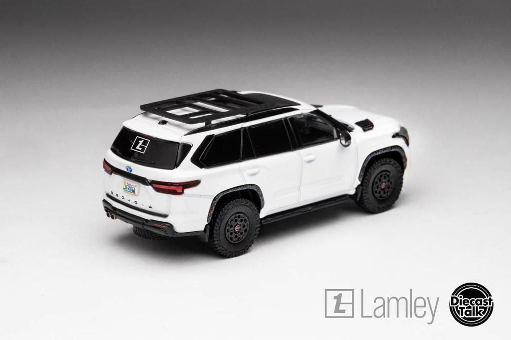 Gaincorp Products Diecasttalk X Lamley Custom 164 Toyota Sequoia TRD PRO Ice Cap White Finished Product