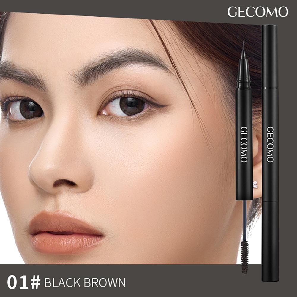

GECOMO Тривимірний олівець для брів із подвійним ефектом Фарба для брів з подвійною головкою Натуральний колір Дуже тонка гладка підводка для очей, що не злежується