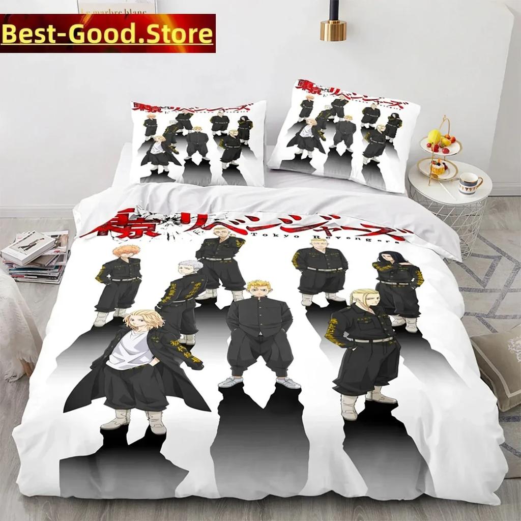 Anime Tokyo Revengers Ryuguuji Ken Sano Manjiro Set Biancheria da Letto Stampa Con Federa Copripiumino Singolo Matrimoniale Queen King Size