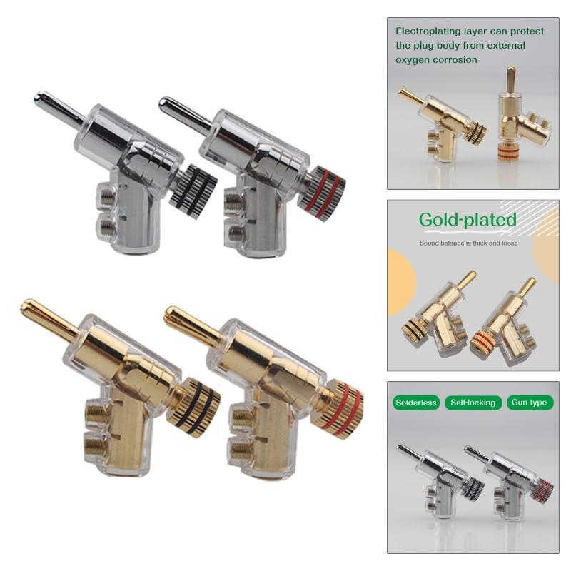 Lockable Banana Head Auditory Connectors Plugs for Hifi Sound and Professional Setups