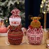 Christmas Knitted Gift Bags Set With Apple Doll Elk Santa Bear Design For Candy Storage Xmas Party Favors  Year Gifts Holiday
