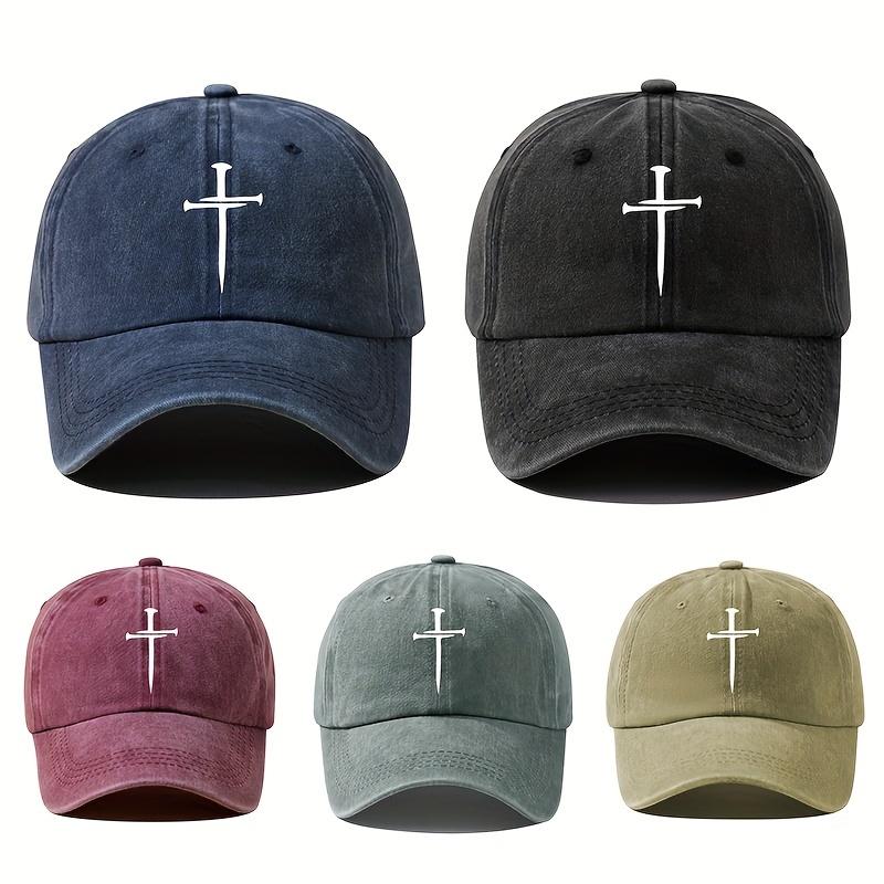 Retro Washed Cross Baseball Cap Adjustable Outdoor Fashion Hat