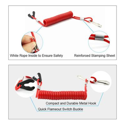 Motorcycle Outboard Lawn Mowers Emergency Engine Kill Stop Switch W/ Tether Lanyard Cord