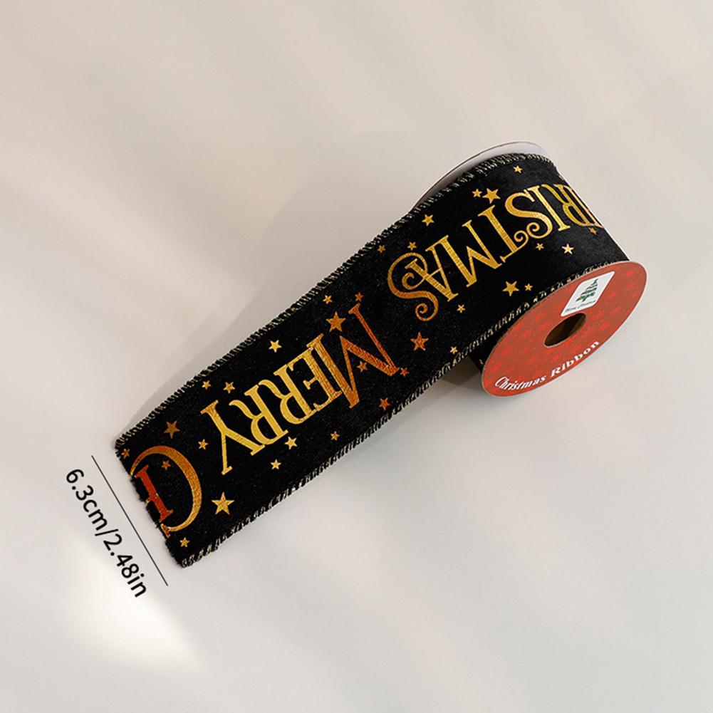 Shimmery Foil Christmas Ribbon Gold Elegant Satin Ribbon Gift Wrapping/Christmas Tree/Garland Decor Wrapping & Crafting Decoration Ribbon