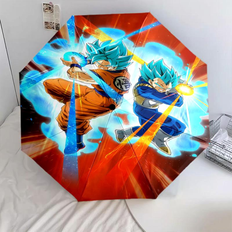 1 PC Automatic Folding Umbrella - Dragon Ball Super Pattern Portable Foldable Design With 8 Ribs Christmas Birthday Gifts