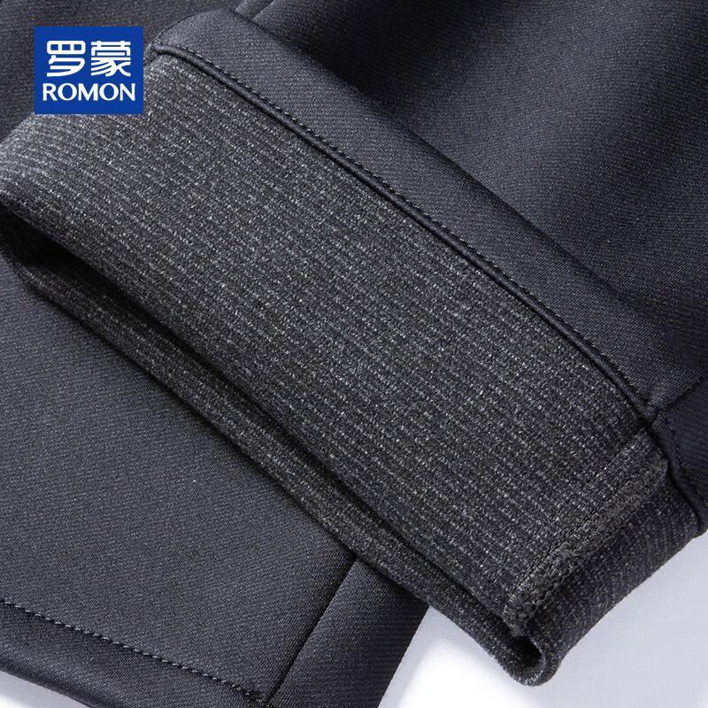 ROMON Men's Wool Blend Loose Fit Straight Leg Casual Pants