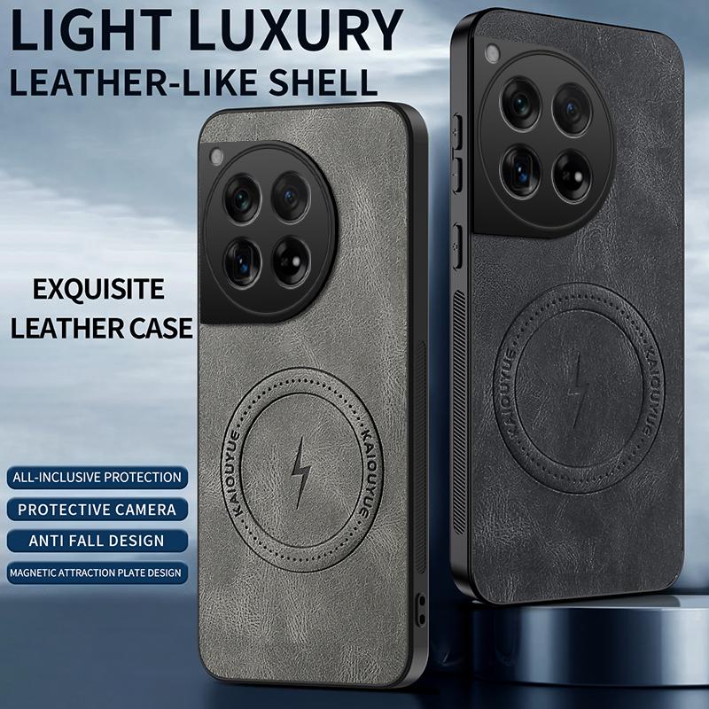 For OnePlus Ace 3/OnePlus Ace 3 Case Simple Stylish Magnetic Suction Luxury Leather Skin-friendly Anti-drop Cover For 1+ Ace3