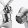 Single Hole Single Lever Basin Sink Faucet Brushed Stainless Steel Cold Hot Mixer Water Saving Bathroom Tap