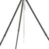 Camping Tripod Regulable Height Protective Foot Cover Plug in Design Fire Cooking Tripod for Outdoor Travel