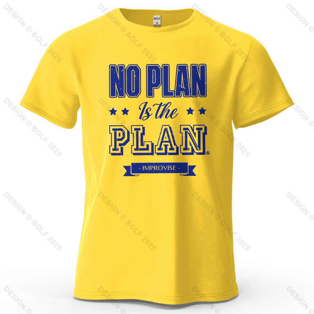 No Plan Is The Plan Printed Unisexs Tshirt 100 Cotton Oversized Trendy Graphic Tees For Unisex Tops Tees Casual Streetwear